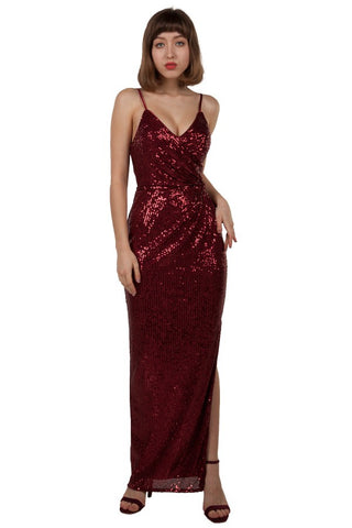 Mikayla Formal Dress Maroon