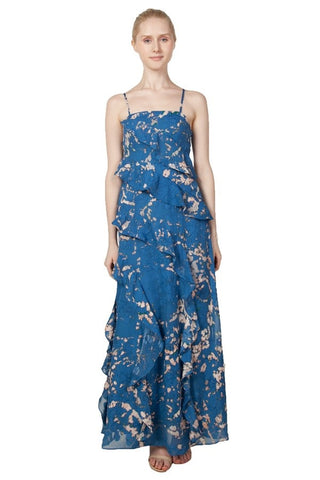 Peta Print Maxi Dress Blue