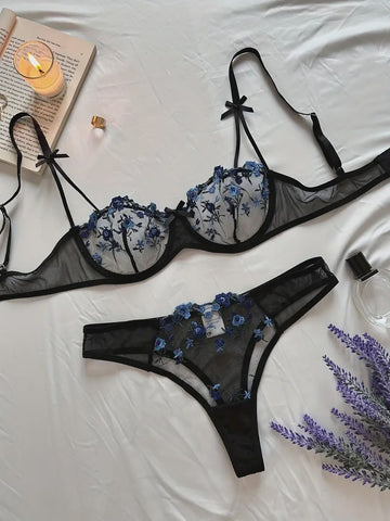 Lingerie Set Black-Blue