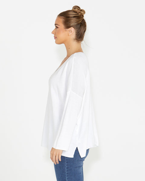 Ellen Reversable Knit White