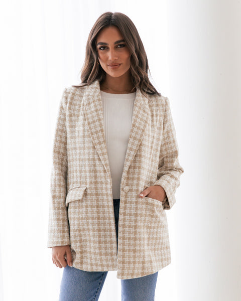 Neutrals Check Blazer