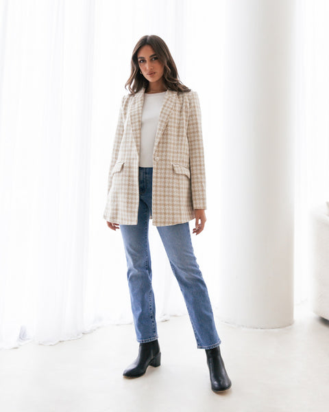 Neutrals Check Blazer