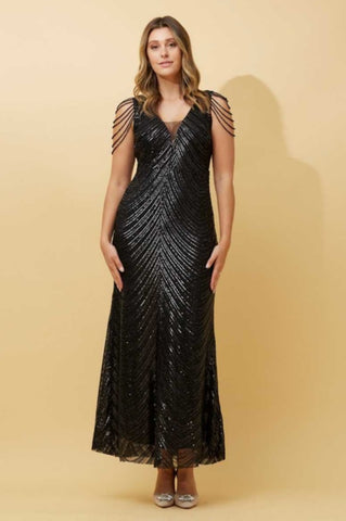 Cleo Embellished Gown Black