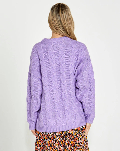 Cable Knit Jumper Lavender