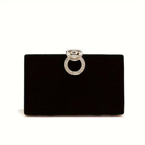 Clutch Diamante Circles Black