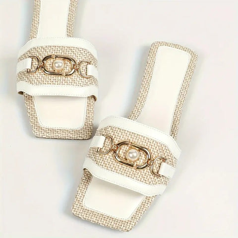 Coco Pearl Chain Slides