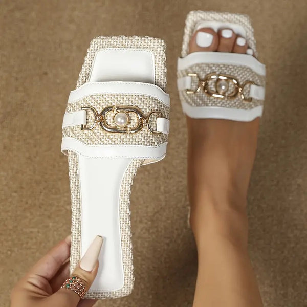 Coco Pearl Chain Slides