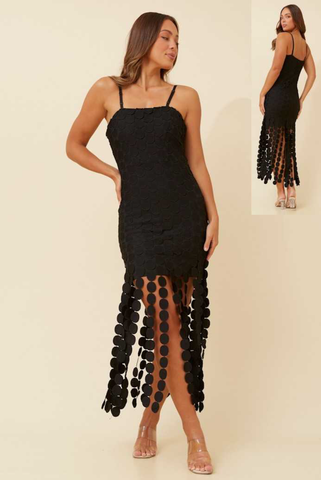 Bella Lace Maxi Dress Black