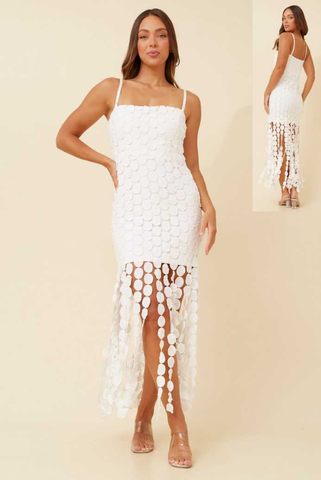 Bella Lace Maxi Dress White