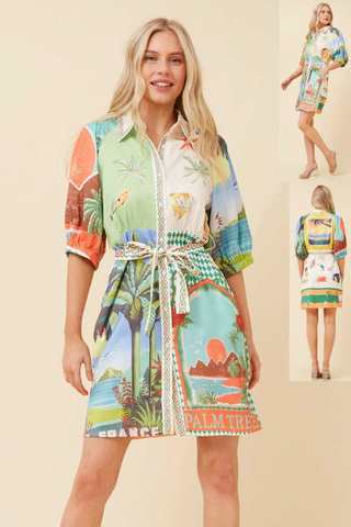 Palm Tree Print Dress