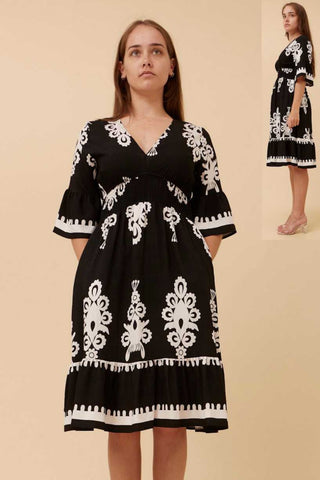 Piper Boho Dress Black