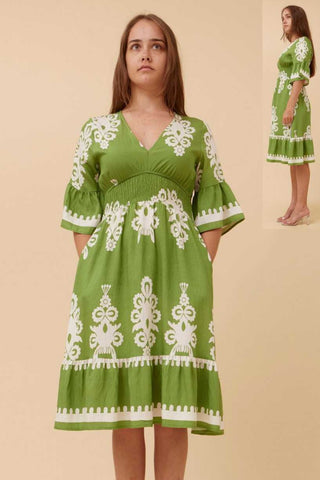 Piper Boho Dress Green