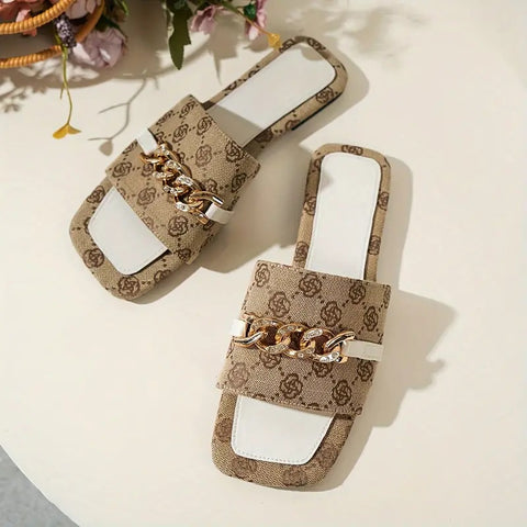 GiGi Chain Slides White