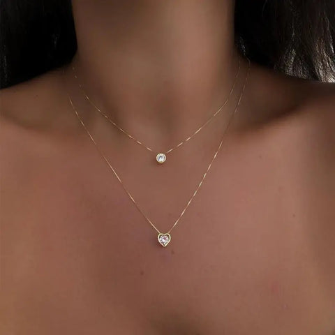 Double Zirconia Necklace