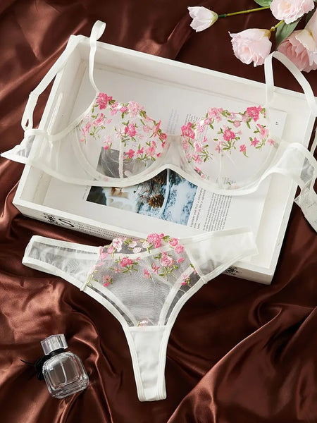 Lingerie Set White-Pink