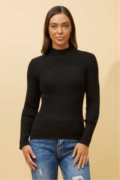 Mel Rib Knit Black