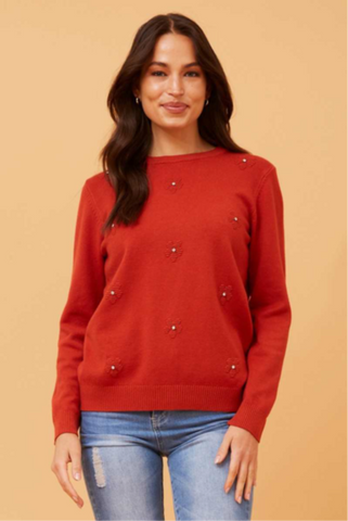 Kate Embossed Jumper Rust