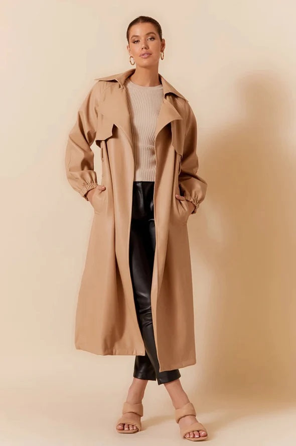Leather Look Trench