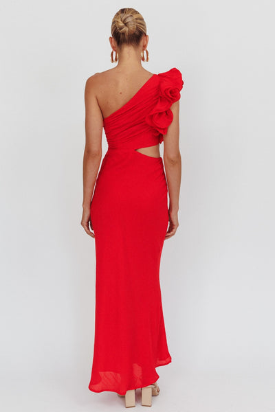 Margo One Shoulder Dress Red