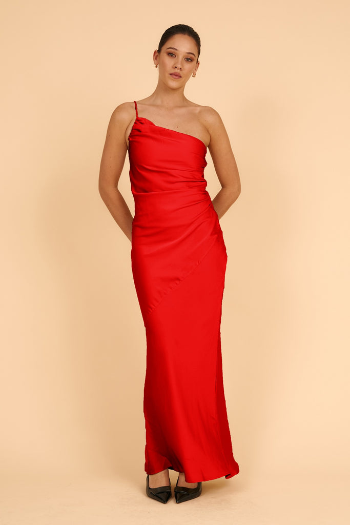 Mariah Satin Spliced Dress