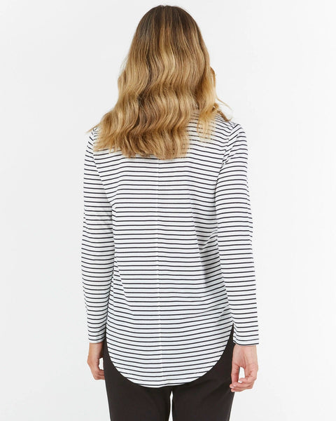 Megan Cotton Top Wht-Blk