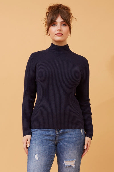 Mel Rib Knit Navy