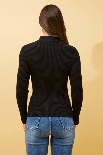 Mel Rib Knit Black