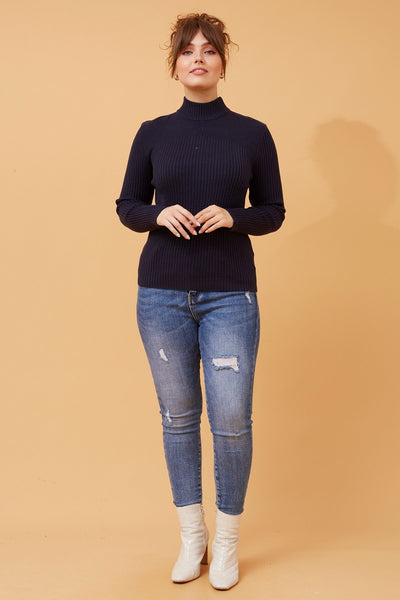 Mel Rib Knit Navy