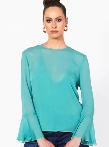 Silk Nightlife Top Seafoam