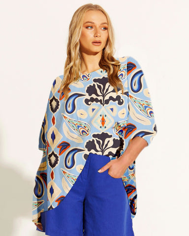 Paisley Print Oversize Top