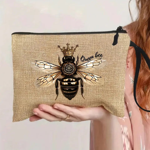 Queen Bee Pattern Makeup Bag