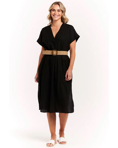 Roma Linen Belted Dress