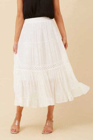 Raquel Tiered Midi Skirt