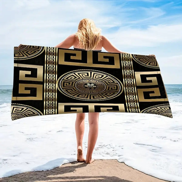 Beach Towel SAND Free Blk-Gld