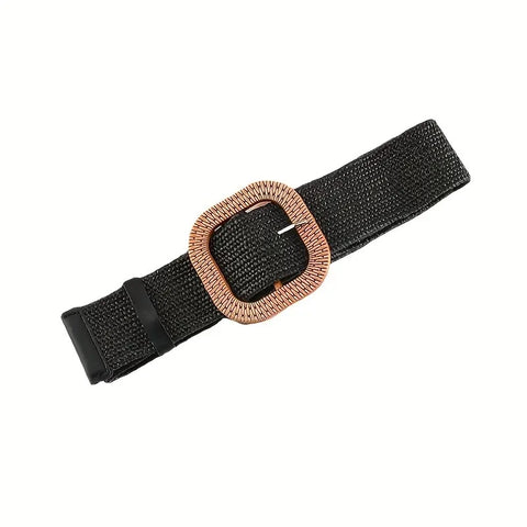 Mia Stretch Woven Belt Black