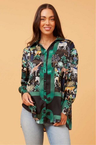 Animal Print Shirt Emerald