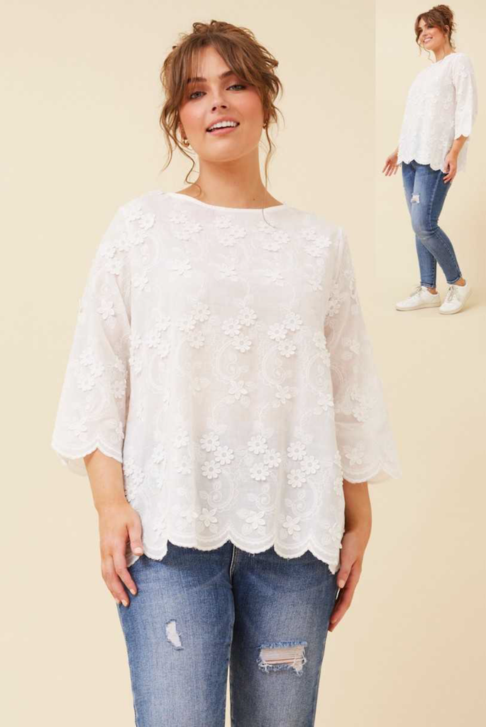 Cotton Embroidered Top Daisy