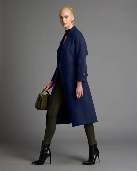 Wrap Belted Trench Coat Navy