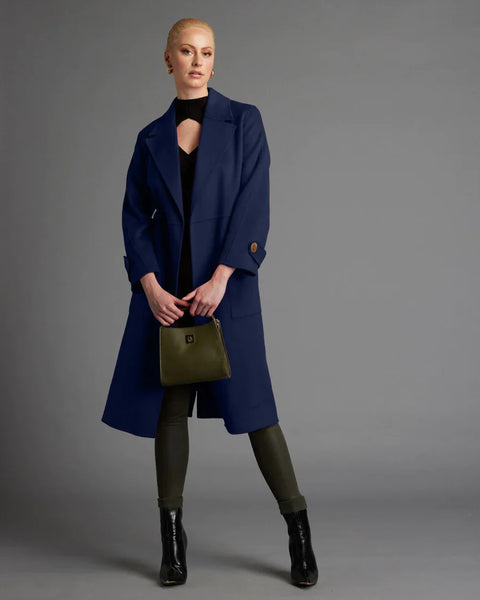 Wrap Belted Trench Coat Navy