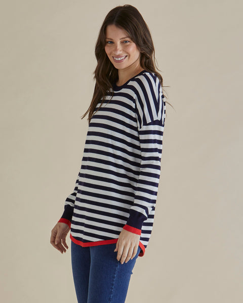 Sophie Knit Jumper Navy Stripe